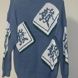 Blue Graphic Men's Crewneck Sweater